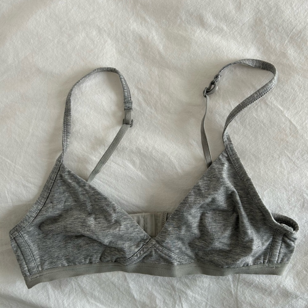 Intimissimi Emma Natural Cotton Triangle Bra in Grey; size 2